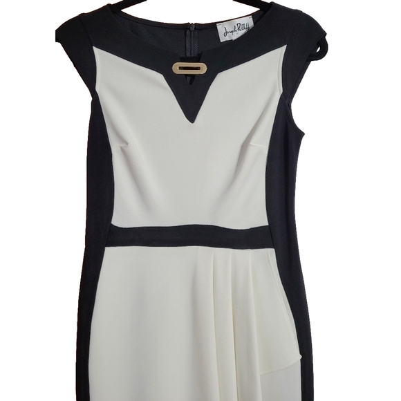 Joseph Ribkoff Dress size 4 black and white formal fitted midi pencil skirt - Picture 4 of 16